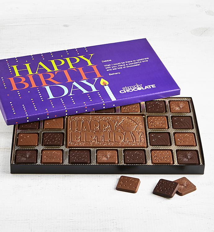 Simply Chocolate Happy Birthday Personalized Box 