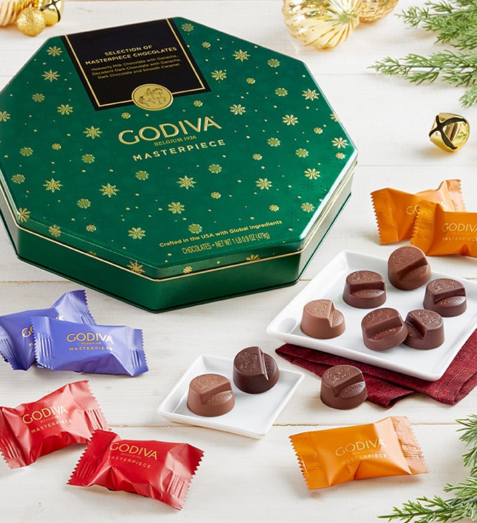 Godiva® 50Pc Masterpiece Holiday Tin, Cho Colate, Gifts by Simply Chocolate