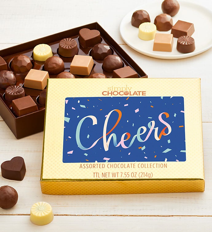 Simply Chocolate® Cheers 18Pc Chocolate Box, Family Item Food Gourmet Candy Confections Chocolate, Gifts