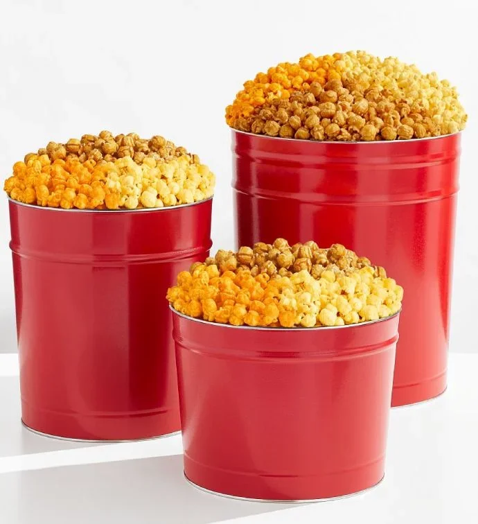Simply Red 6 1/2-Gallon 3-Flavor Popcorn Tin