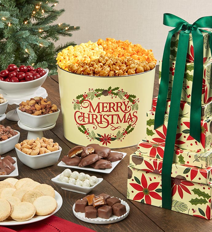 Merry Christmas Tin & Tower