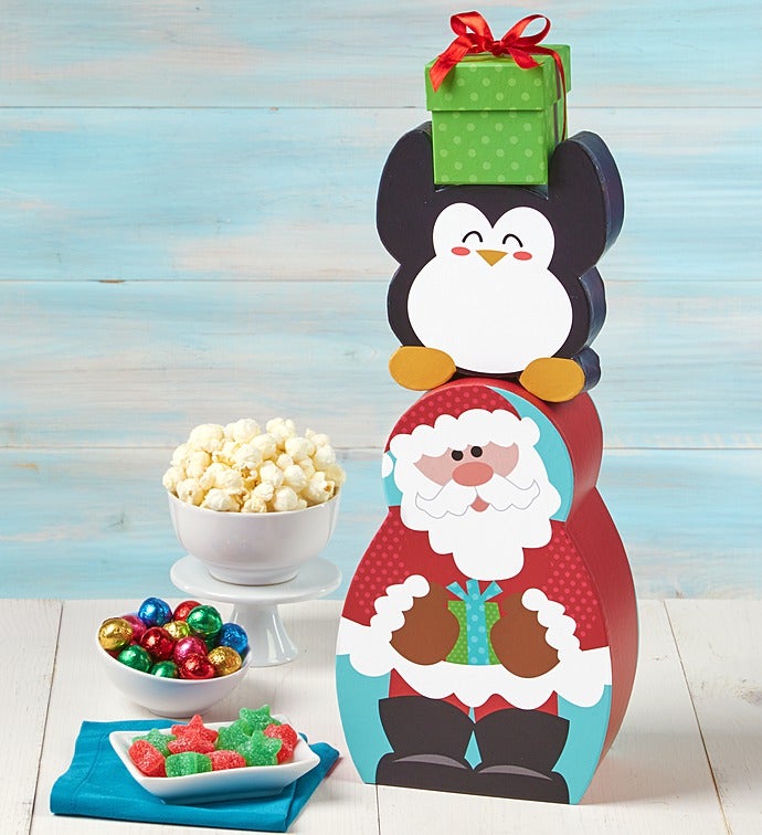 Santa Penguin Present Stack
