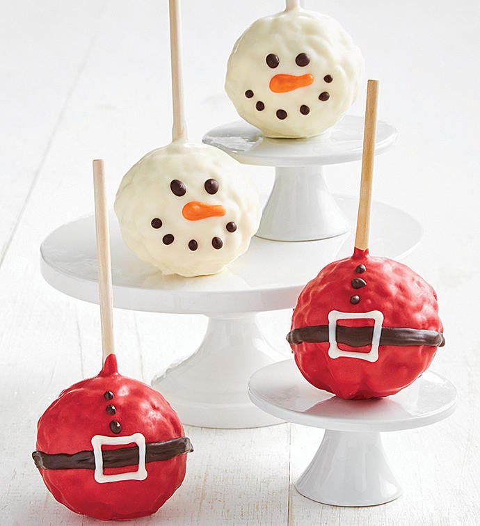 Snowman And Santa Belt Popcorn Balls Set Of 4