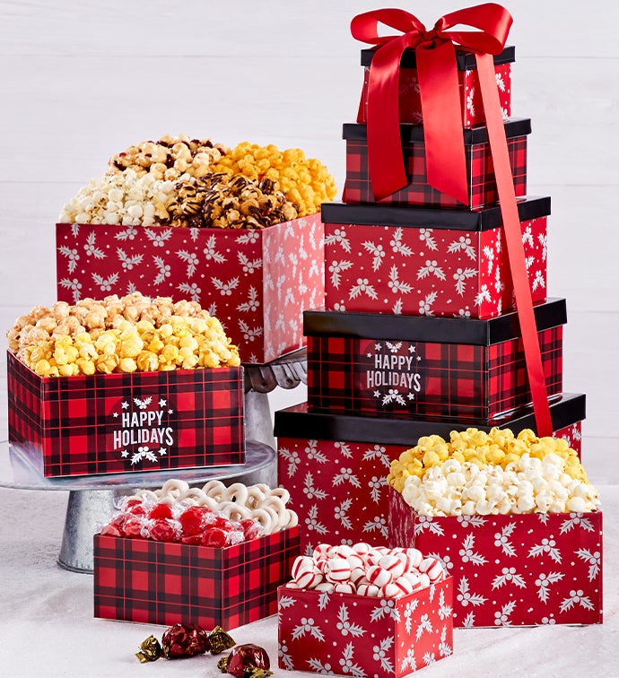 Very Merry Plaid 5 Tier Tower