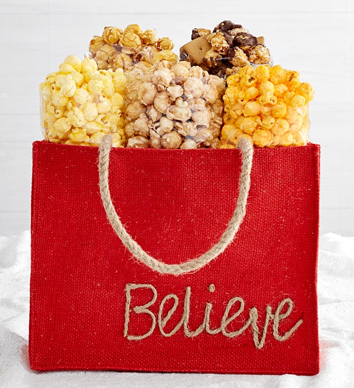 Holiday Burlap Bags   Believe