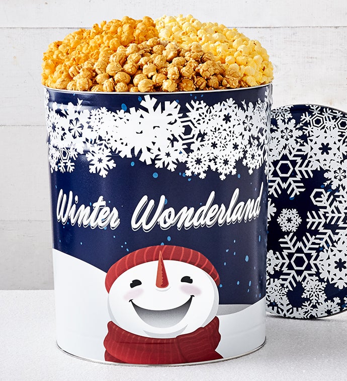 6 1/2 Gallon Winter Wonderland Popcorn Tin