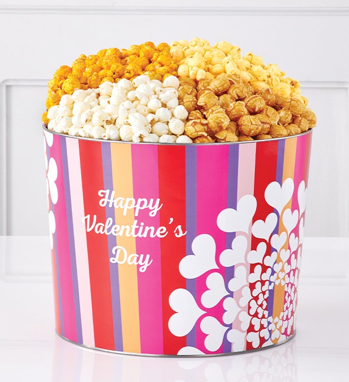 Eat Your Heart Out 2 Gallon 4 Flavor Popcorn Tin