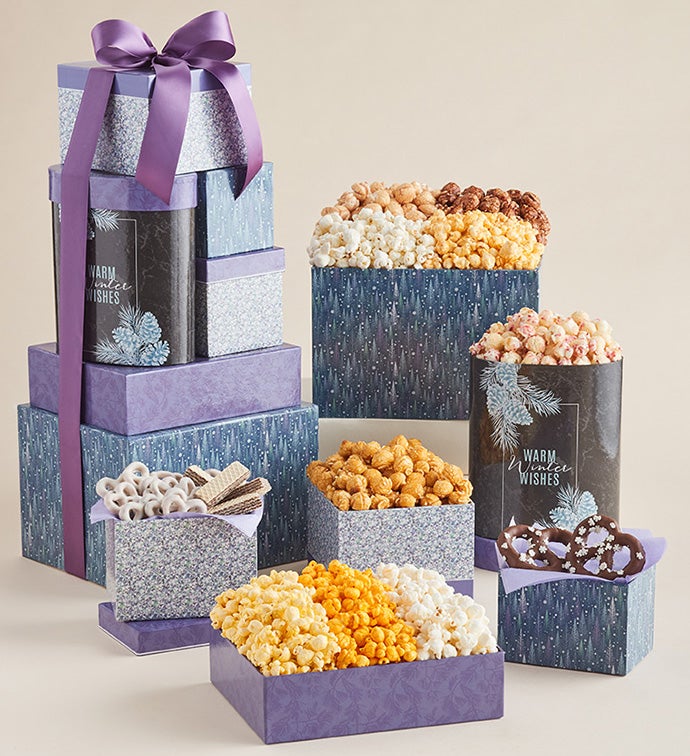 Sparkling Snowfall 6 Gift Box Tower