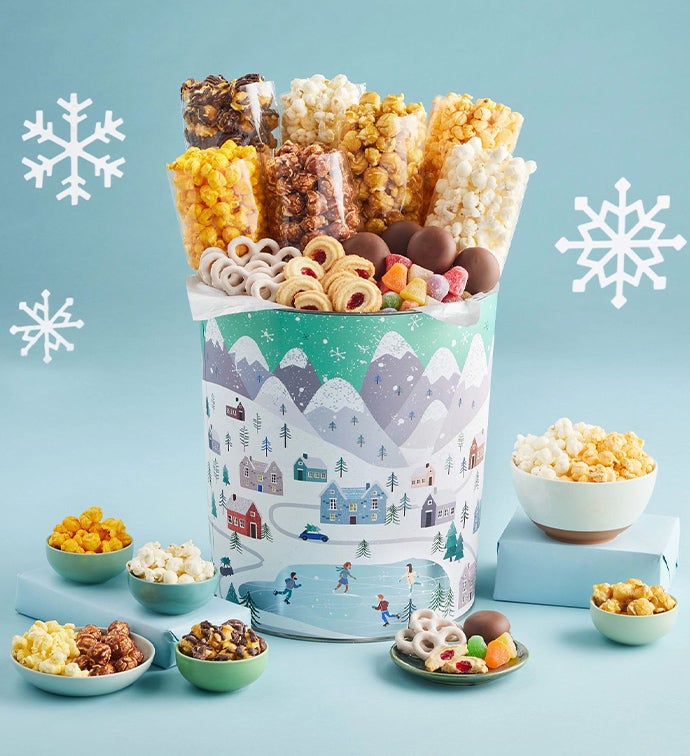 3 1/2 Gallon Snowy Merriment Premium Gift Tin
