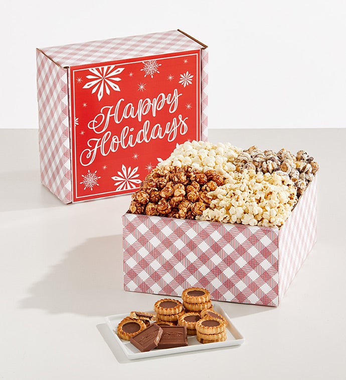 Happy Holidays Gift Popcorn Gift Box, Christmas Gifts by The Popcorn Factory