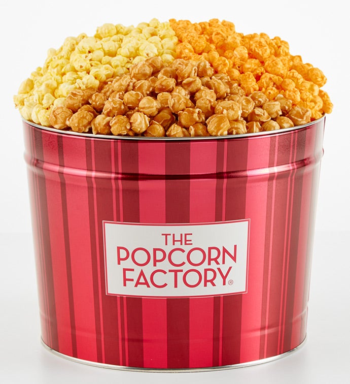 Retro 2 Gallon 3 Flavor Popcorn Tin, Christmas Gifts by The Popcorn Factory