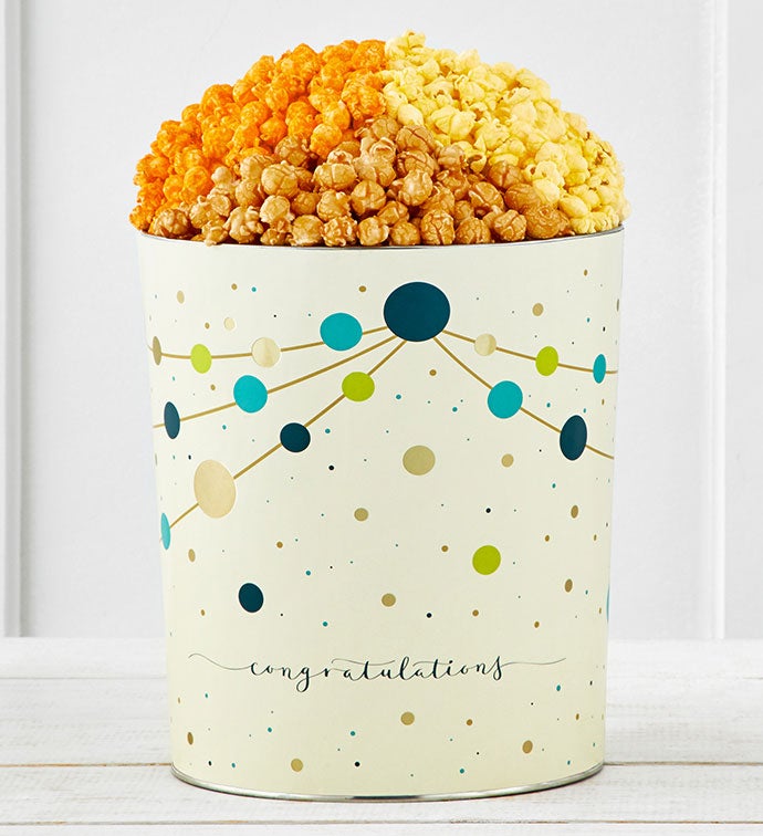 Congrats 3 1/2 Gallon 3 Flavor Popcorn Tin