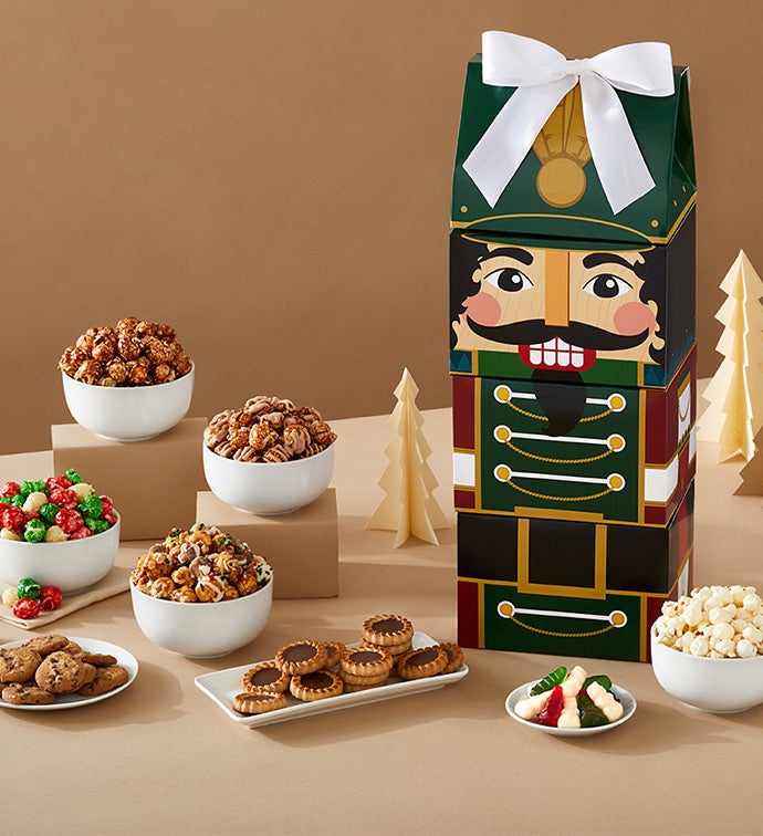 Nutcracker 4 Popcorn Gift Box Gift Tower, Christmas Gifts by The Popcorn Factory
