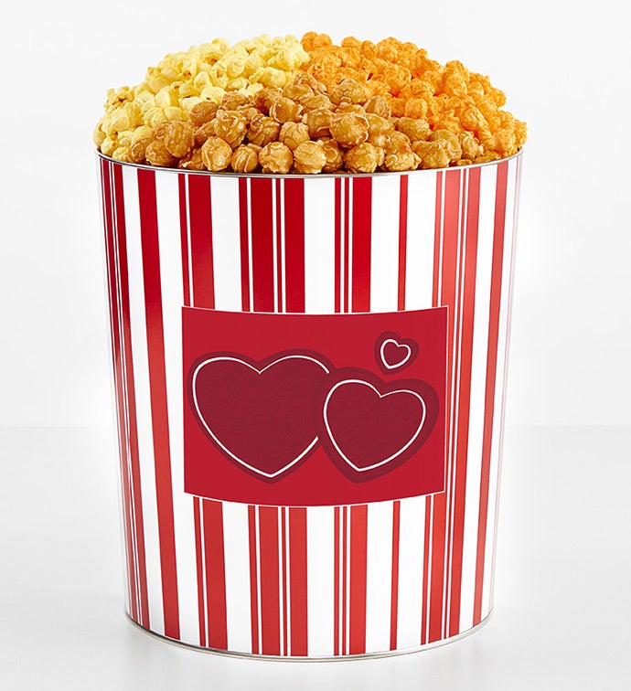 3.5 Gallon Retro Popcorn Tin 3-Flavor, Valentine's Day Gifts by The Popcorn Factory