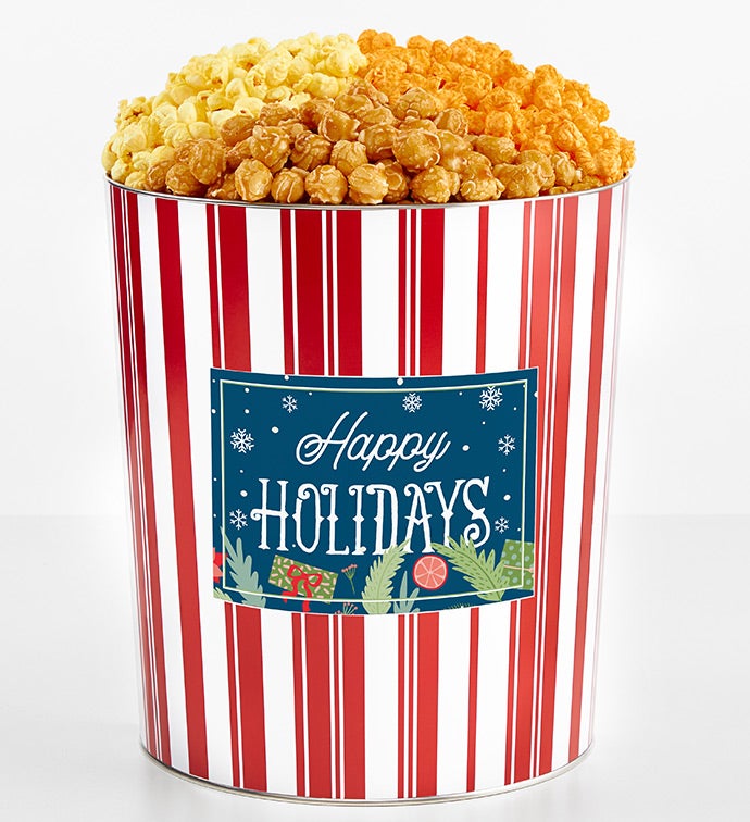3.5 Gallon Popcorn Tin 3-Flavor, Christmas Gifts by The Popcorn Factory
