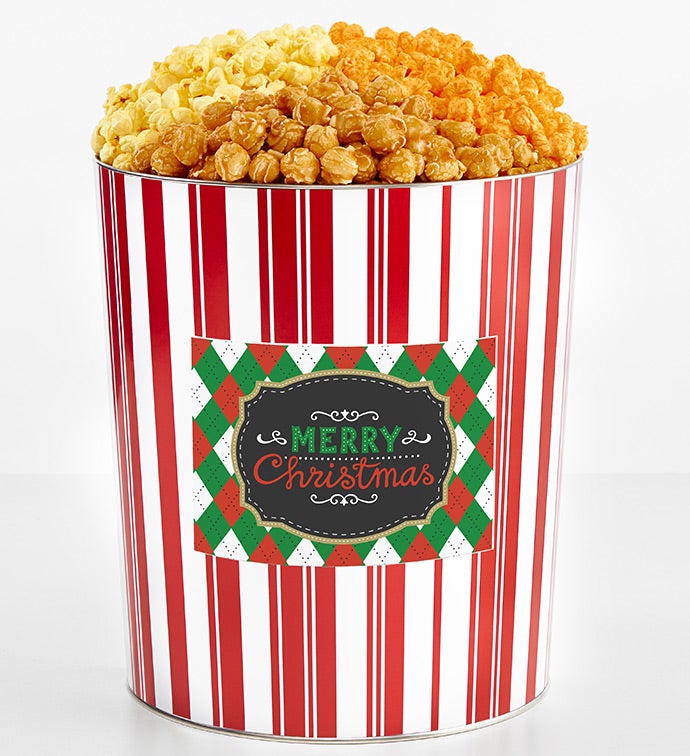 3.5 Gallon Popcorn Tin 3-Flavor, Christmas Gifts by The Popcorn Factory
