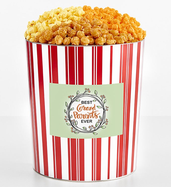 3.5 Gallon Retro Popcorn Tin 3-Flavor, Thank you Gifts by The Popcorn Factory