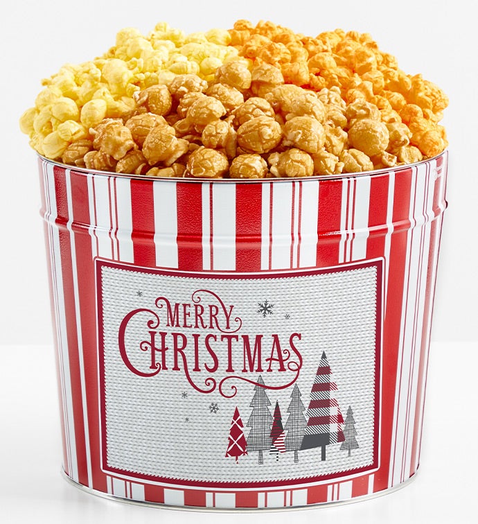 1.75 Gallon Retro Popcorn Tin 3-Flavor, Christmas Gifts by The Popcorn Factory