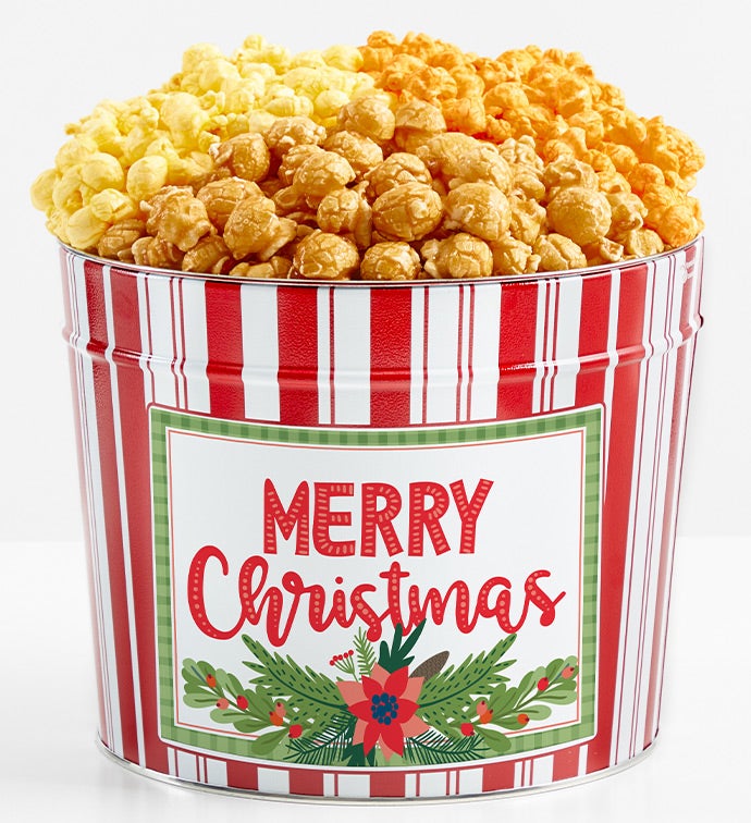 1.75 Gallon Retro Popcorn Tin 3-Flavor, Christmas Gifts by The Popcorn Factory