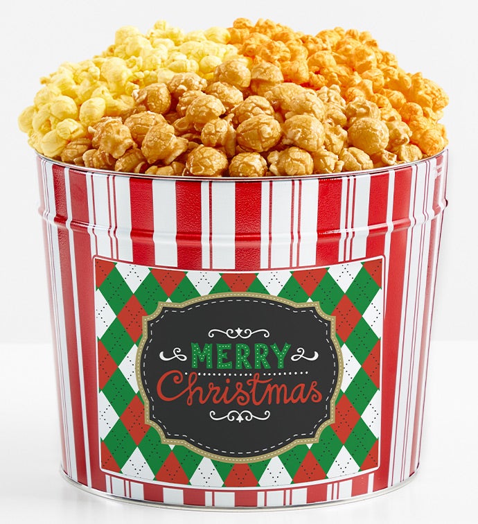 1.75 Gallon Retro Popcorn Tin 3-Flavor, Christmas Gifts by The Popcorn Factory