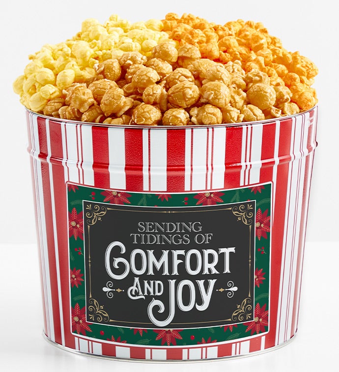 1.75 Gallon Retro Popcorn Tin 3-Flavor, Christmas Gifts by The Popcorn Factory