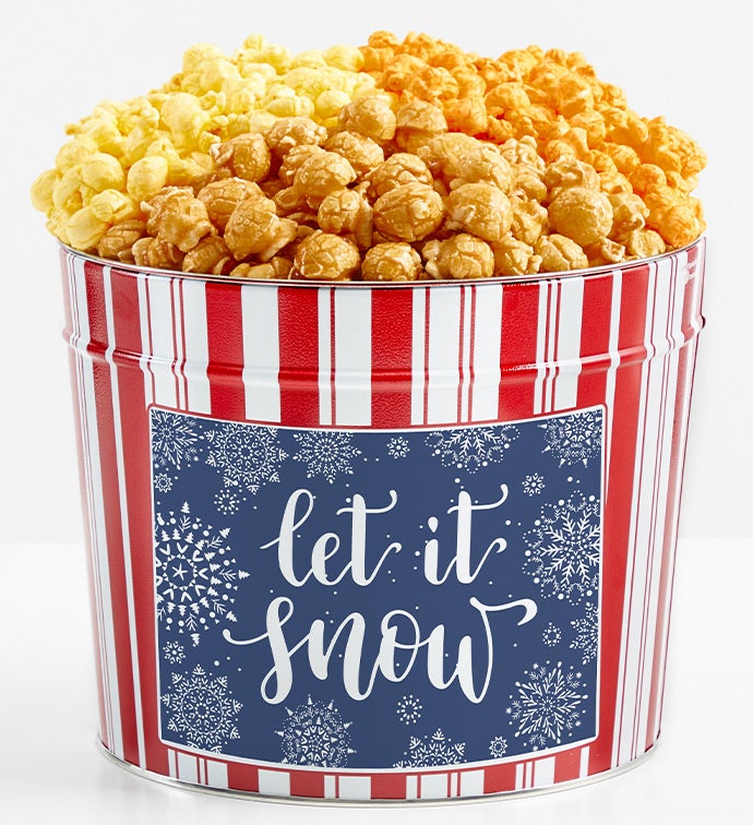 1.75 Gallon Retro Popcorn Tin 3-Flavor, Christmas Gifts by The Popcorn Factory