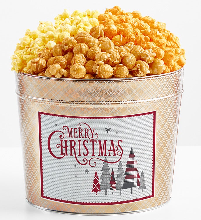 1.75 Gallon Gold Popcorn Tin 3-Flavor, Christmas Gifts by The Popcorn Factory