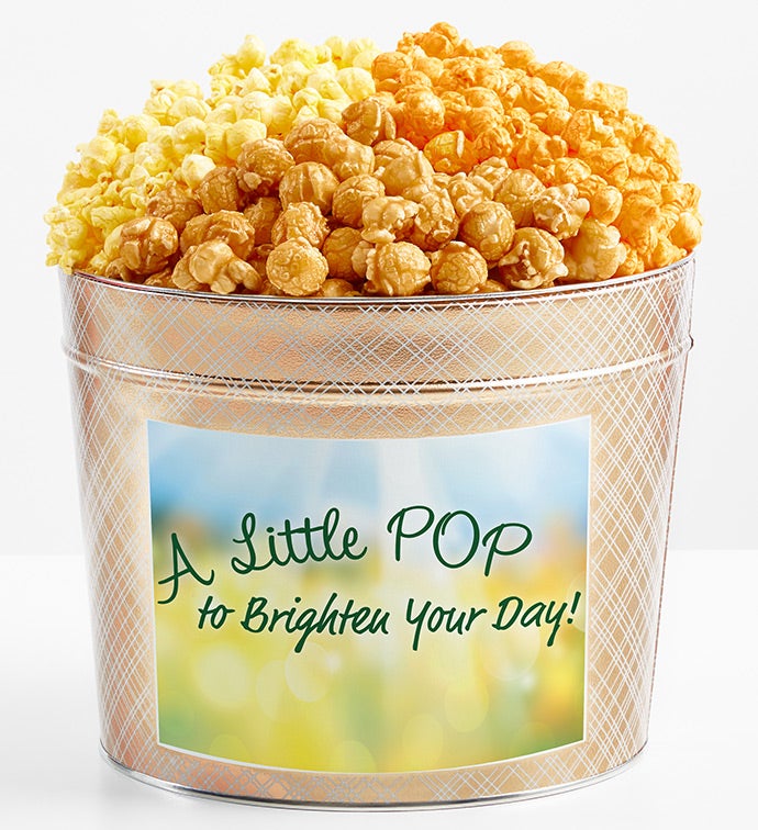 1.75 Gallon Gold Popcorn Tin 3-Flavor, Thinking of You Gifts by The Popcorn Factory
