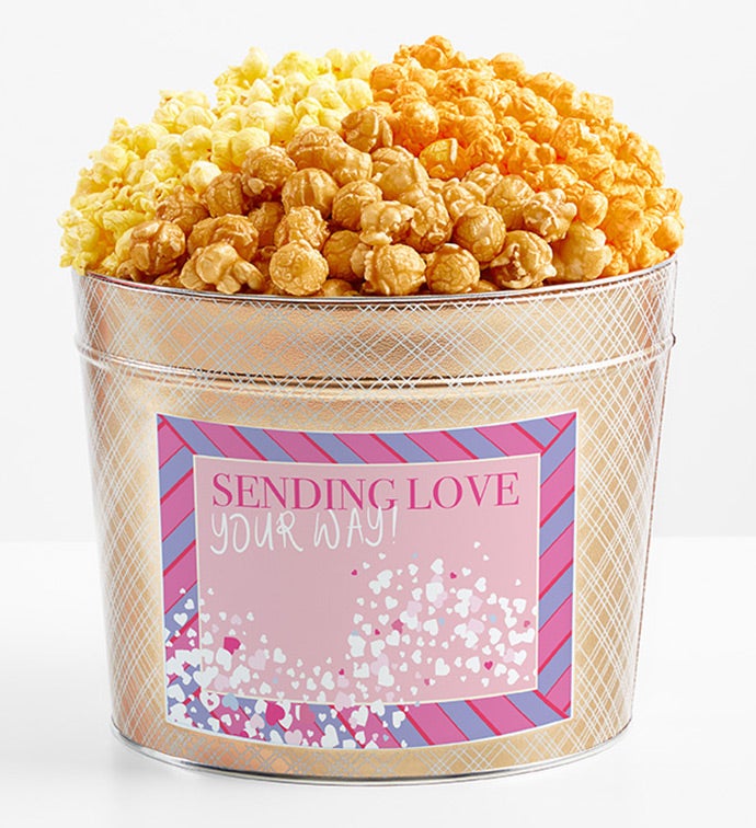 1.75 Gallon Gold Popcorn Tin 3-Flavor, Valentine's Day Gifts by The Popcorn Factory