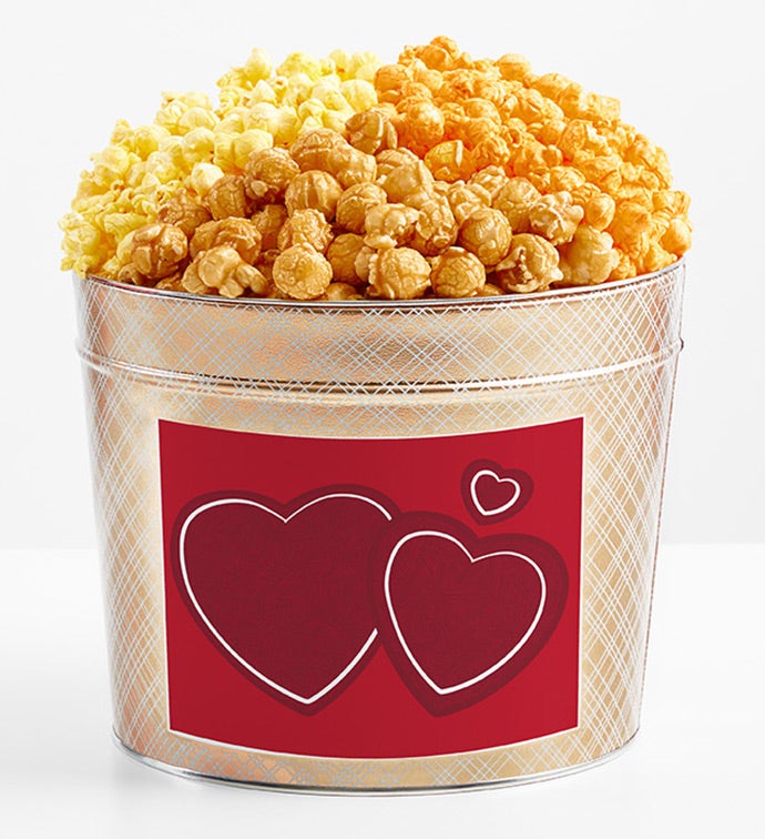 1.75 Gallon Gold Popcorn Tin 3-Flavor, Valentine's Day Gifts by The Popcorn Factory