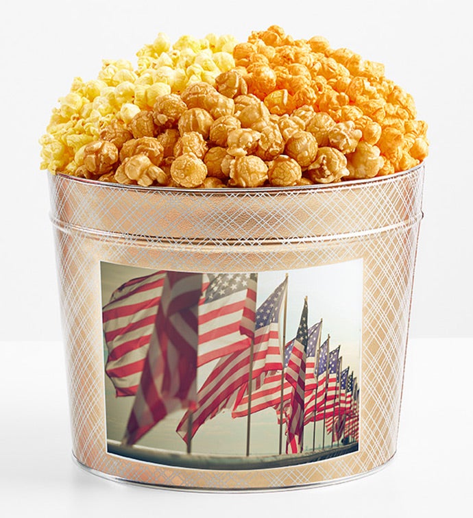 Tins With Pop® Waving Flags 3 Flavor | The Popcorn Factory