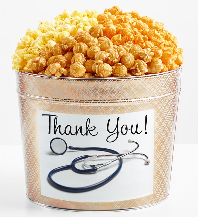 1.75 Gallon Gold Popcorn Tin 3-Flavor, Thank you Gifts by The Popcorn Factory
