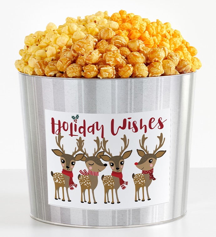 1.75 Gallon Silver Popcorn Tin 3-Flavor, Christmas Gifts by The Popcorn Factory