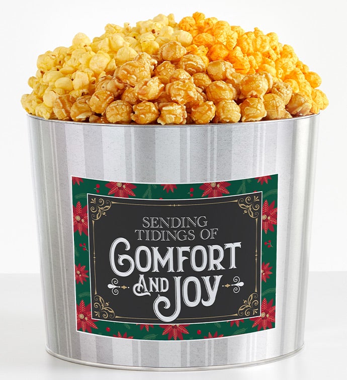 1.75 Gallon Silver Popcorn Tin 3-Flavor, Christmas Gifts by The Popcorn Factory