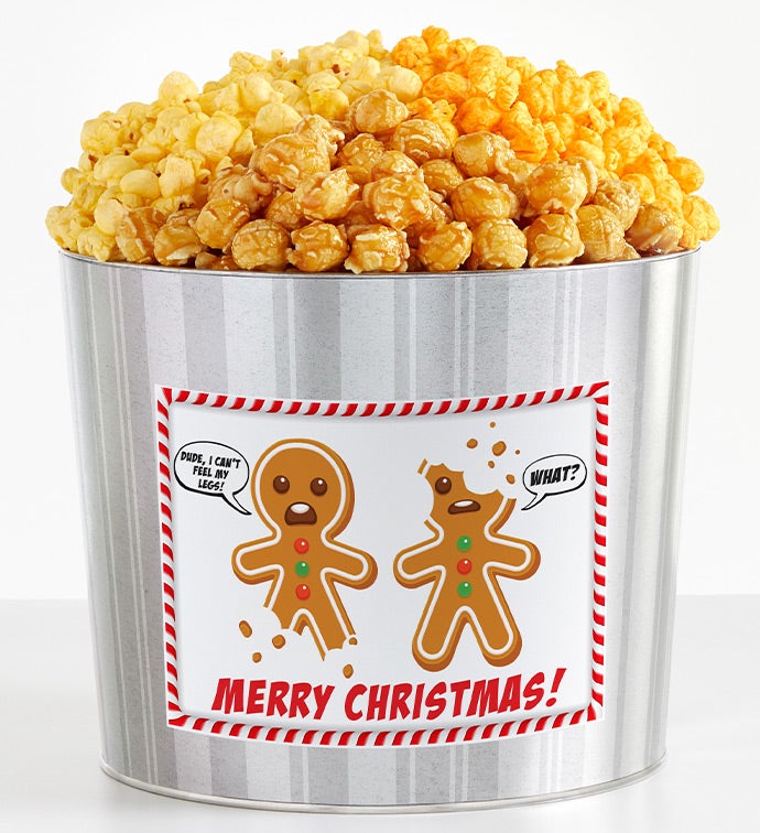 1.75 Gallon Silver Popcorn Tin 3-Flavor, Christmas Gifts by The Popcorn Factory